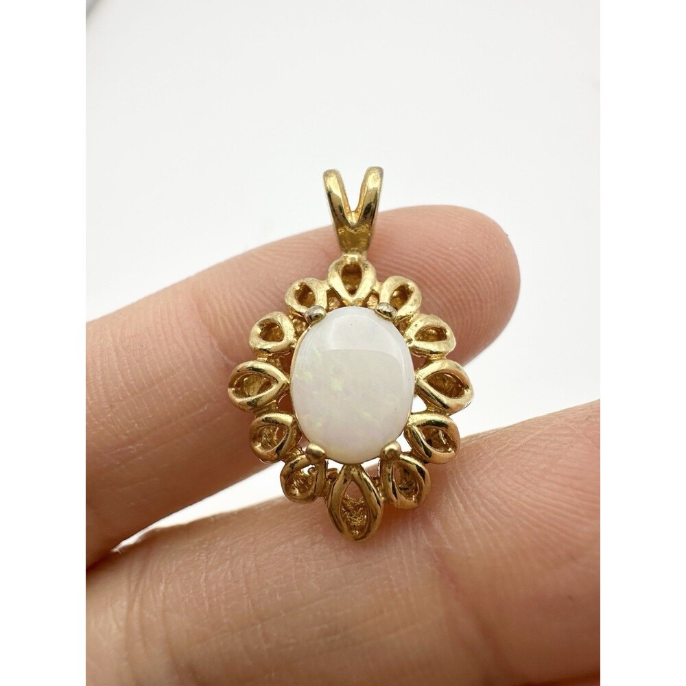 Vintage Gold Plated Natural Opal Pendant